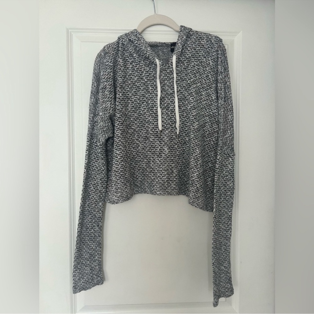 Knit Cropped Hoodie